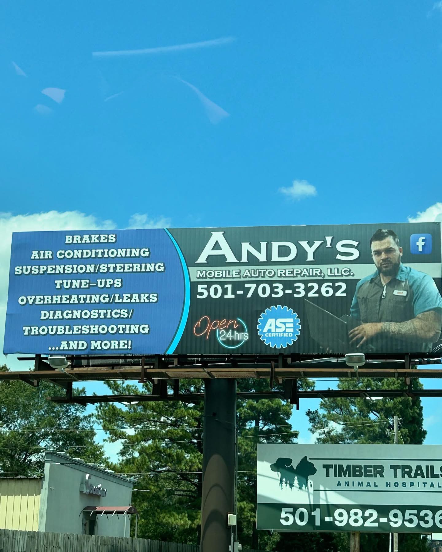 Andy's Mobile Auto Repair billboard