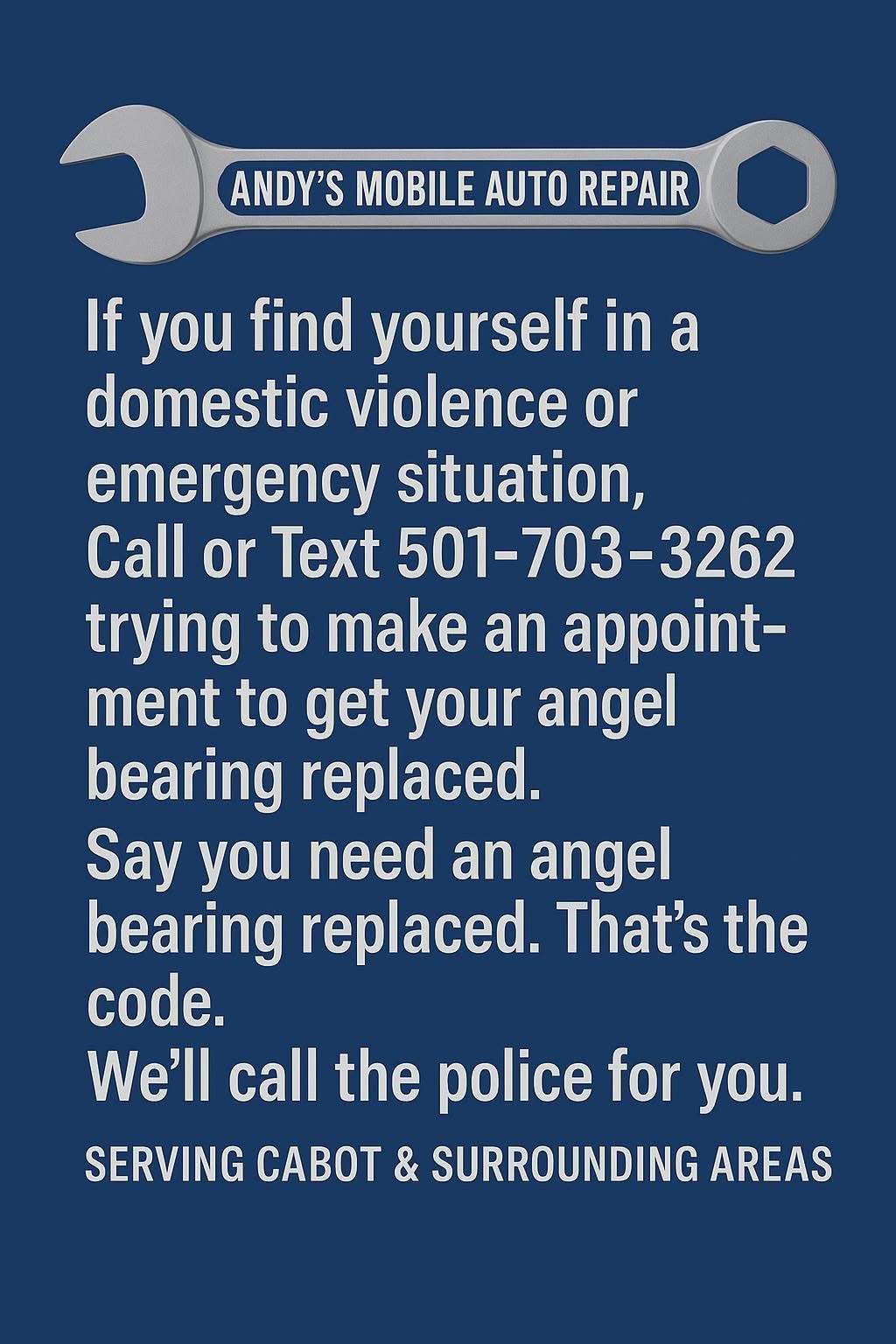 Andy's Angel Bearing safety initiative