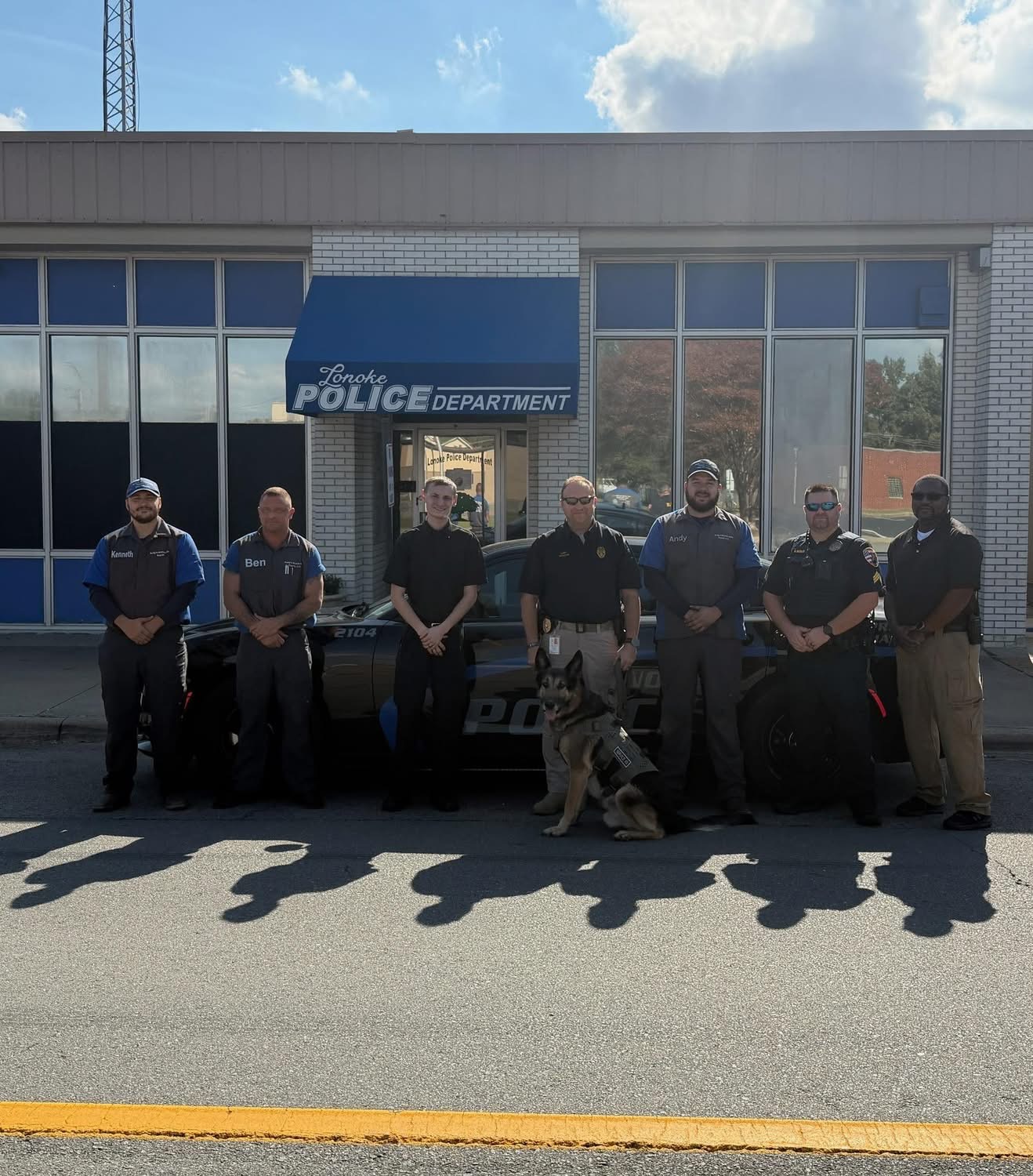 Andy's team with local police representatives